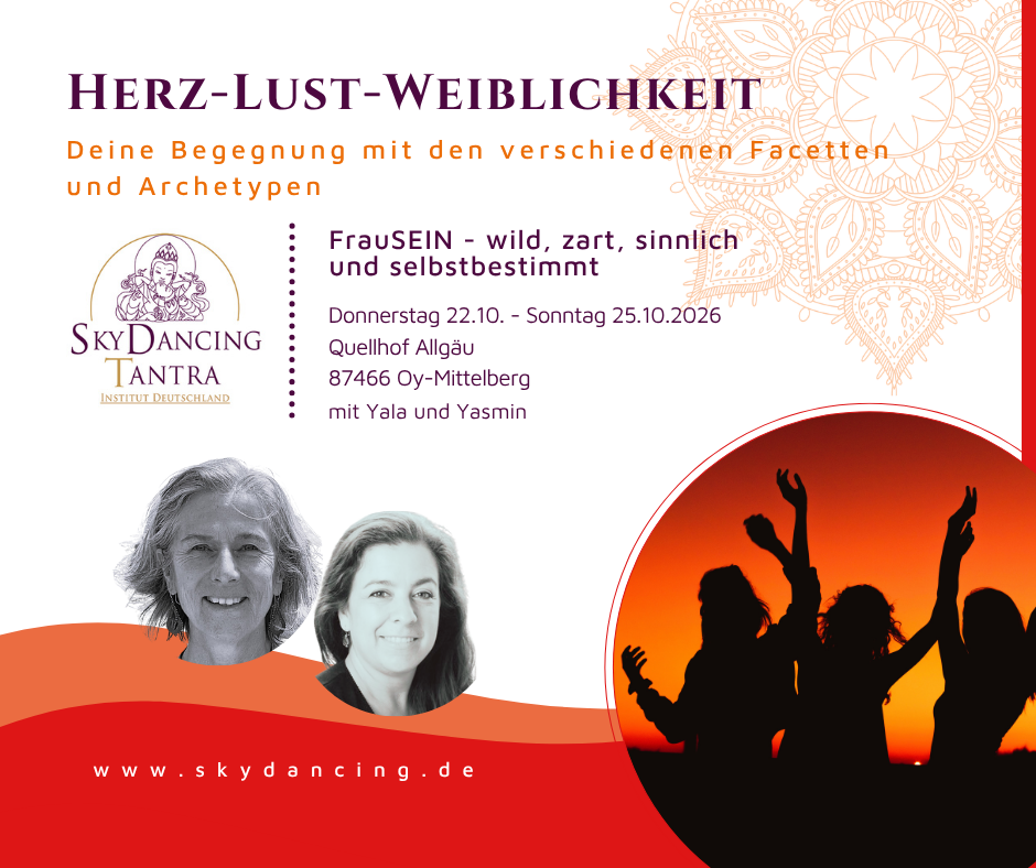 FrauSEIN Tantra-Seminar für Frauen mit Yala und Yasmin vom 22.–25.10.2026 in Waltenhofen im Allgäu – weibliche Archetypen, Sinnlichkeit, Selbstbestimmung und innere Kraft.